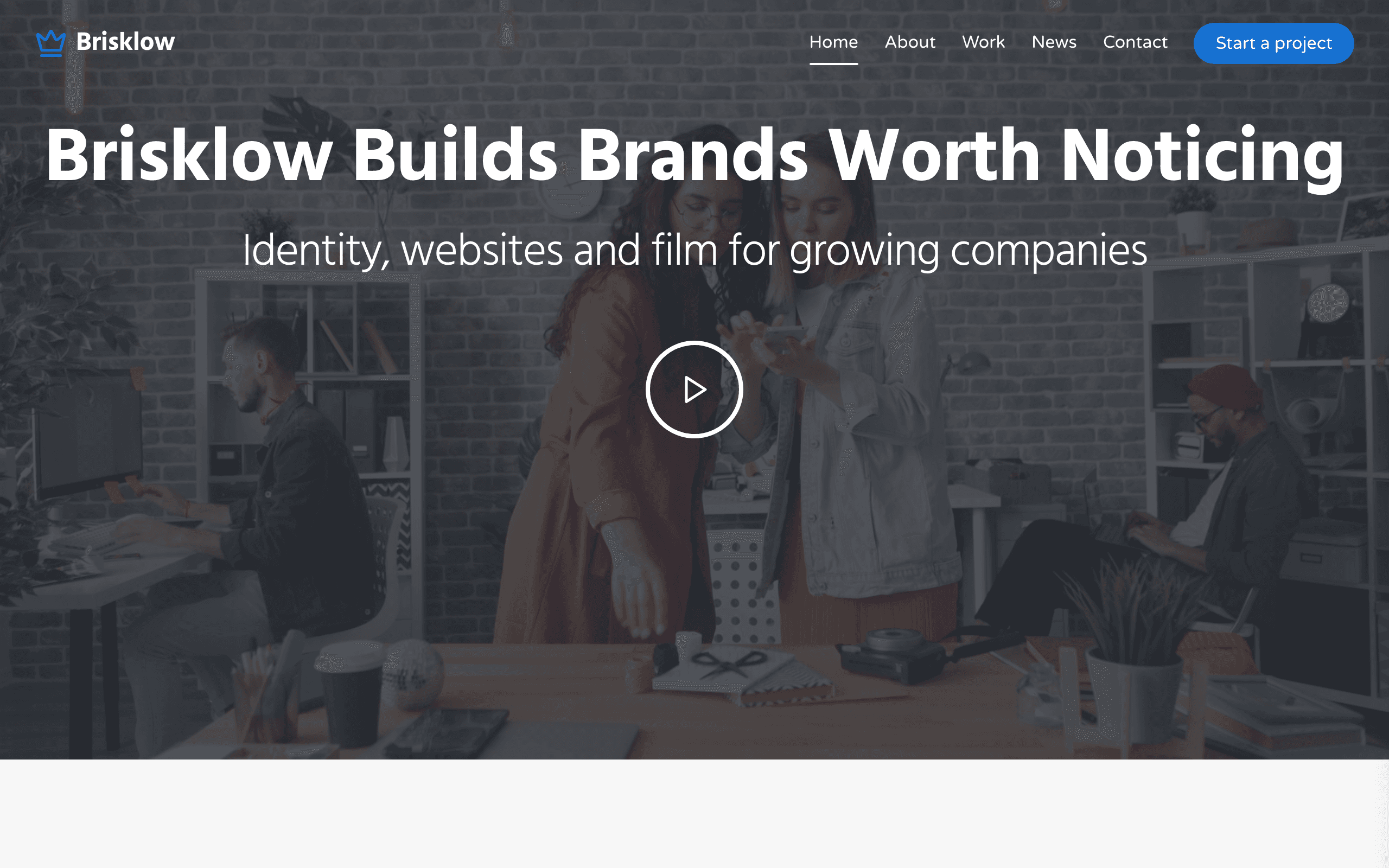 The Cornice digital agency website template, home page