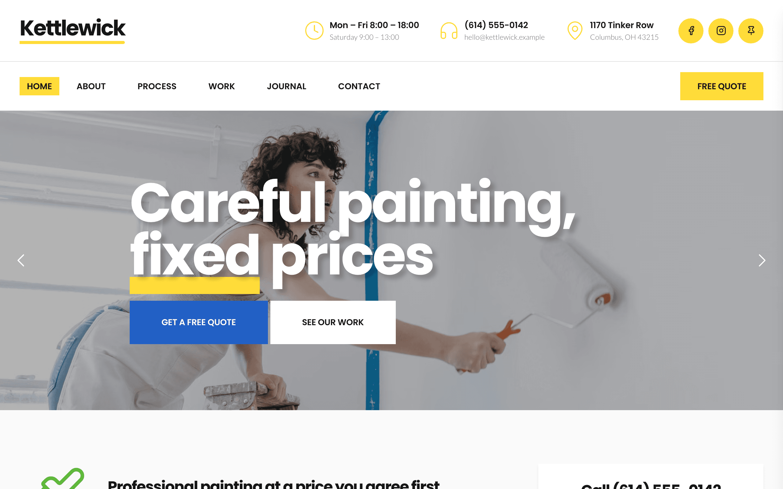 The Dado house painter website template, home page