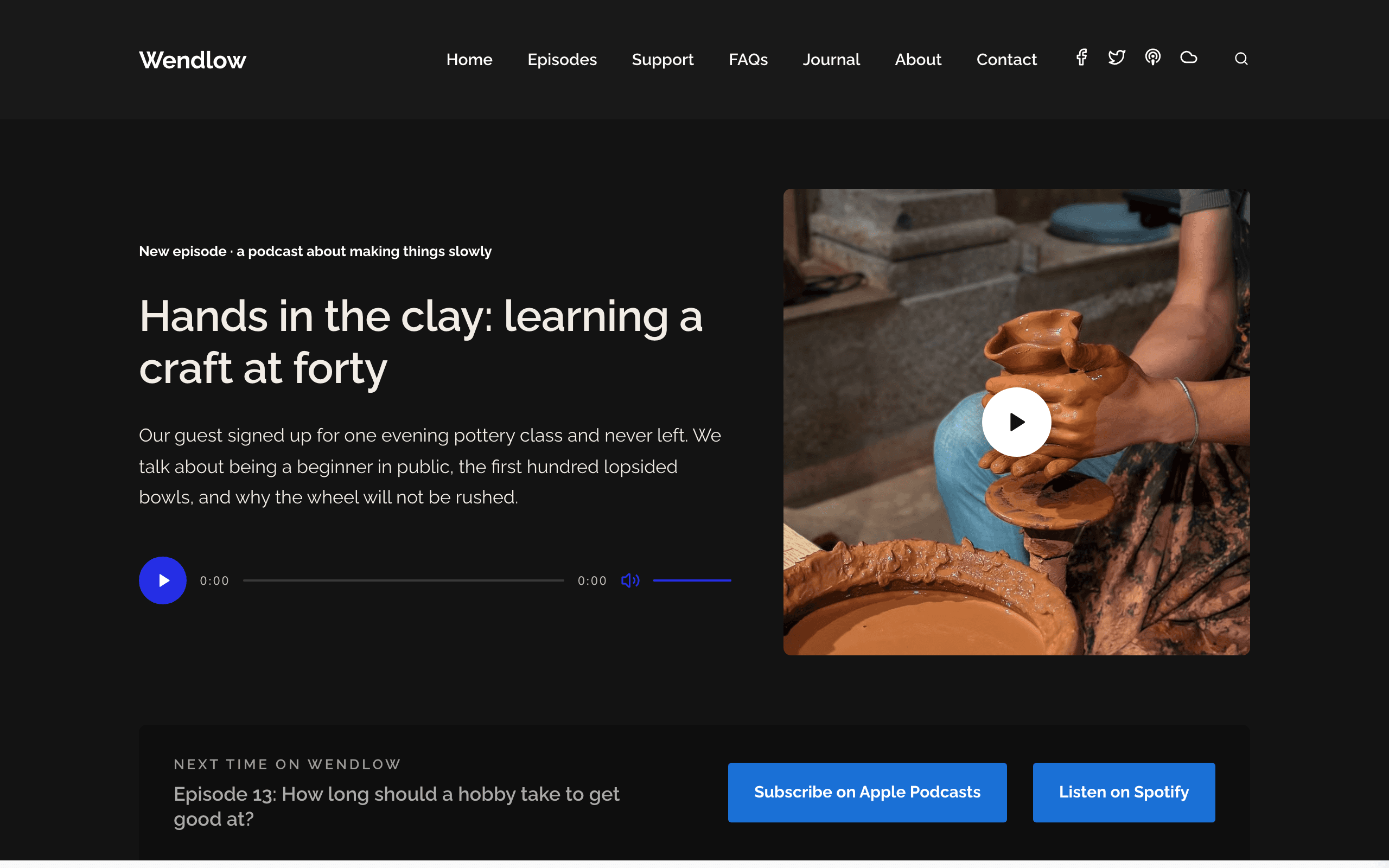 The Fader podcast website with blog template, home page