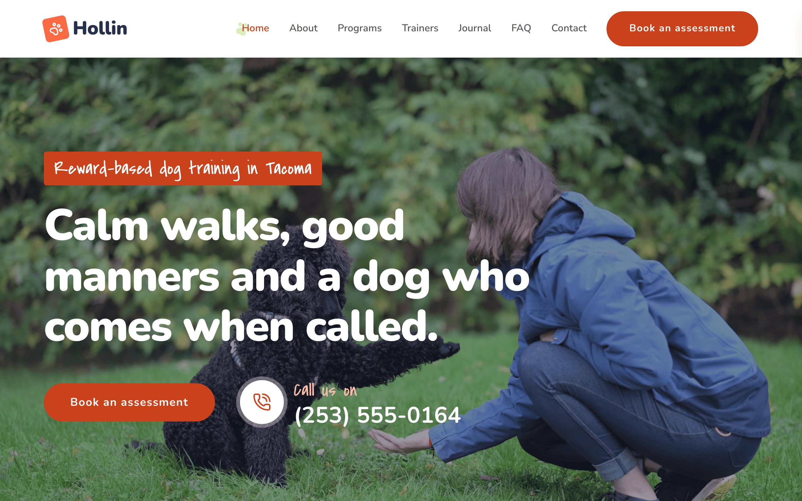 The Heel dog training website template, home page