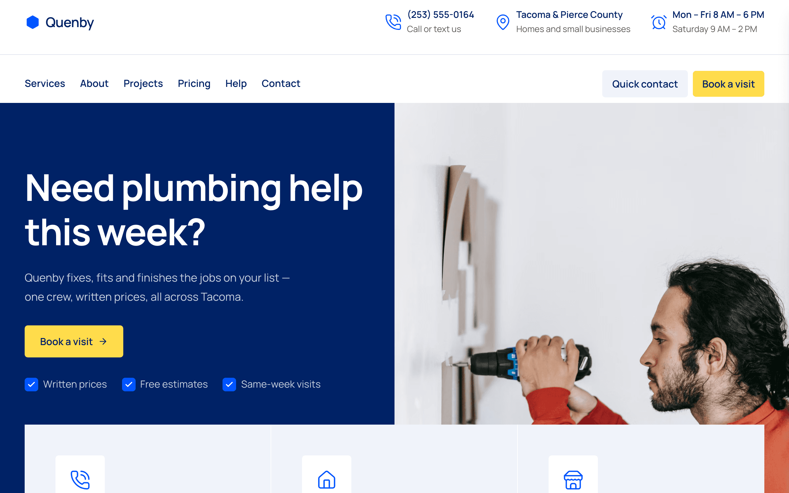 The Jamb home maintenance website template, home page