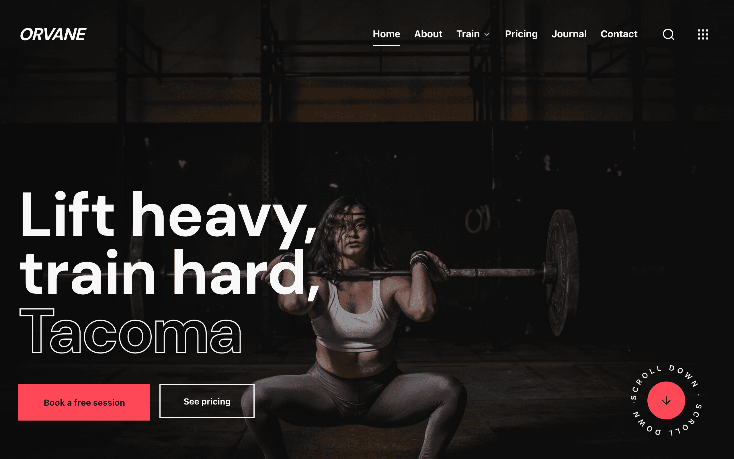 The Kilo gym website template, home page