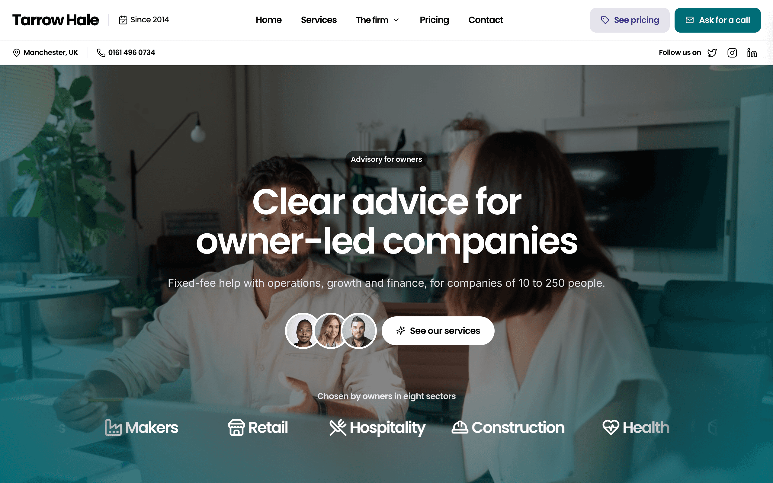 The Lodestone consulting firm website template, home page