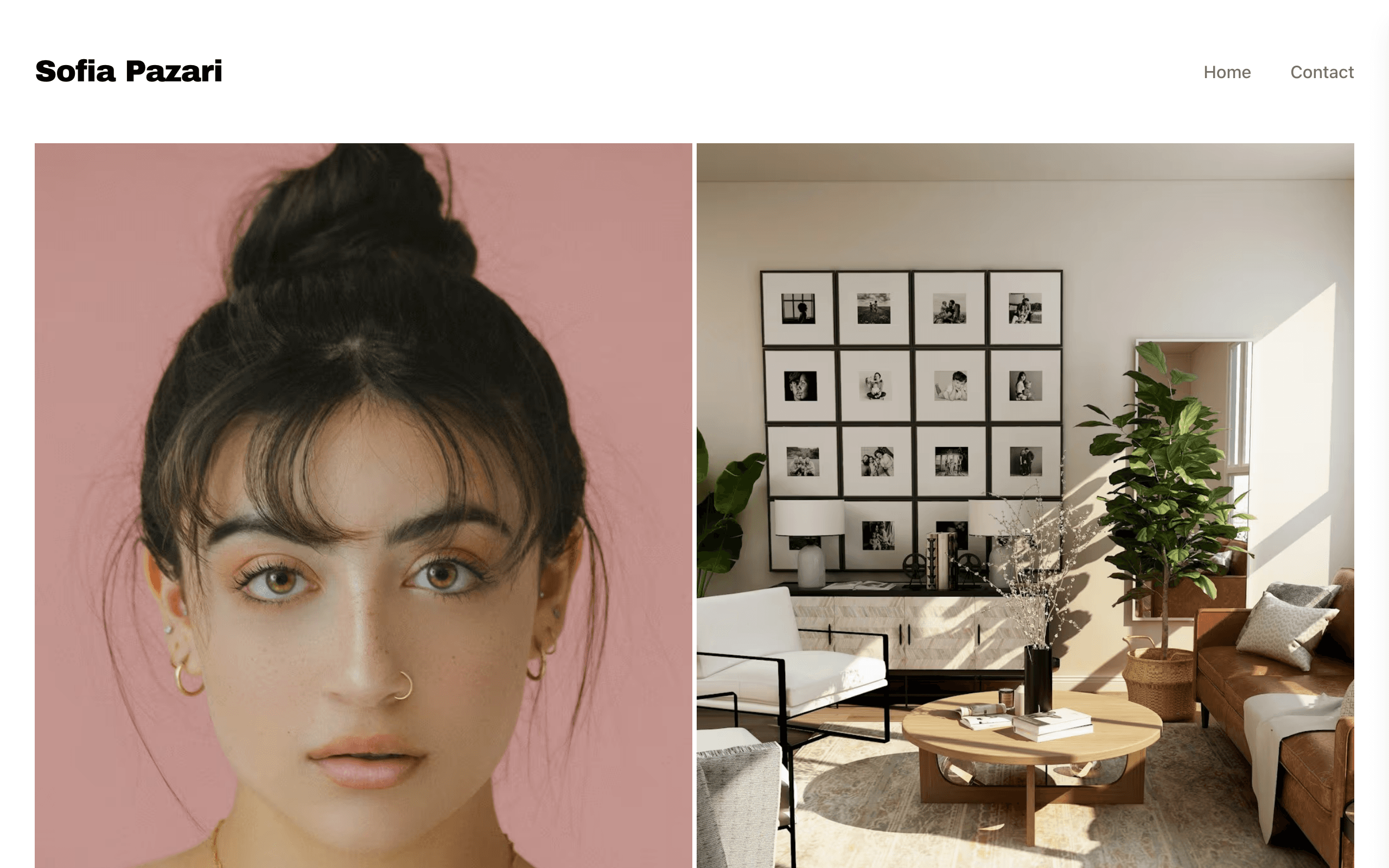 The Pazari photography portfolio website template, home page