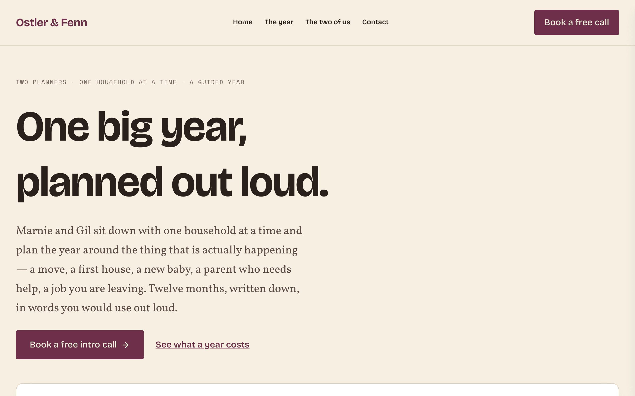 The Throughline life transition coach website template, home page