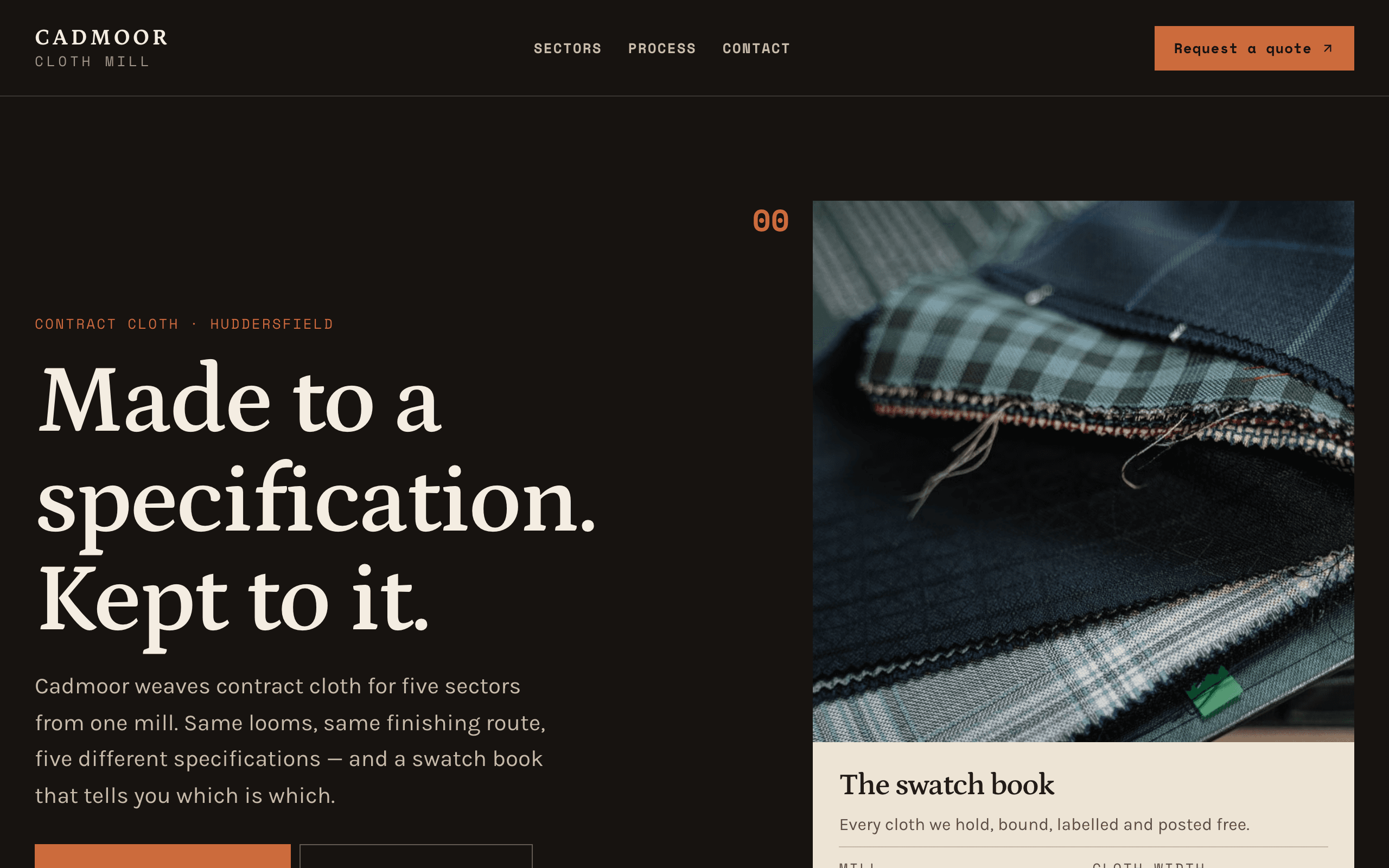 The Warp manufacturer website template, home page